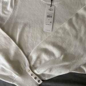 Calvin Klein Women's Soft Sweater with Gold Button Cuff
